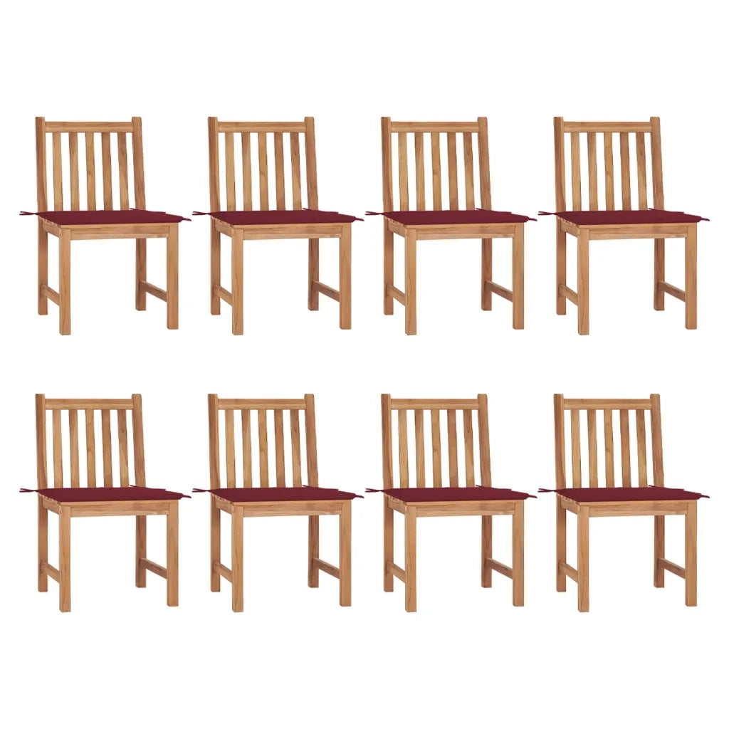 Sedie da Giardino con Cuscini 8 pz in Legno Massello di Teak cod mxl 8400