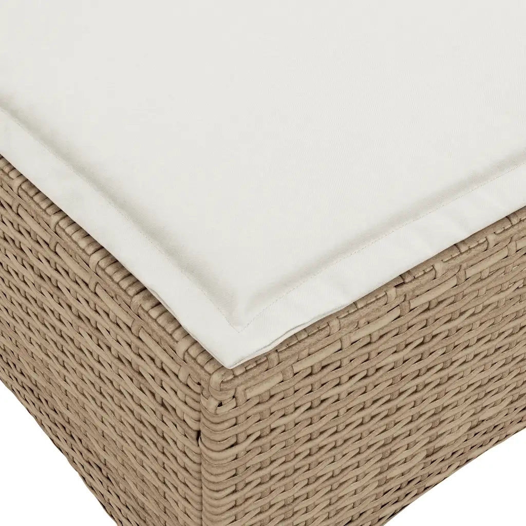 Sgabelli Giardino con Cuscini 4 pz Beige 55x55x36 cm Polyrattan CFW7319624