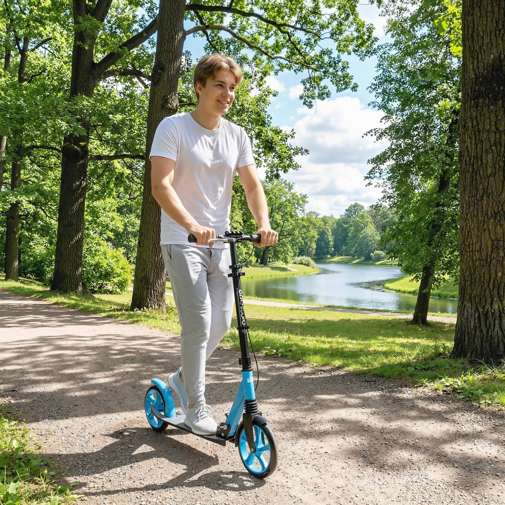 Scooter Pieghevole per Adulti e Bambini ¨C zephmum ¨C Blu 91,5x36,5x91-104 cm