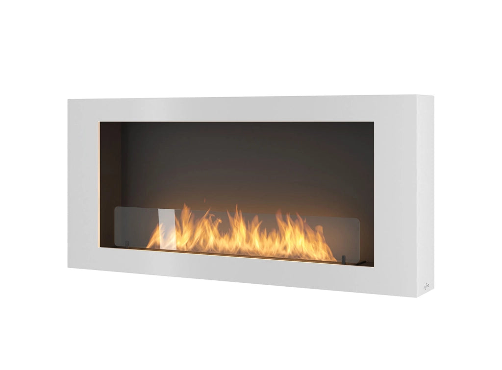 Camino a Bioetanolo da Parete 120x56x16,5 cm Murall 1200 Bianco con Vetro