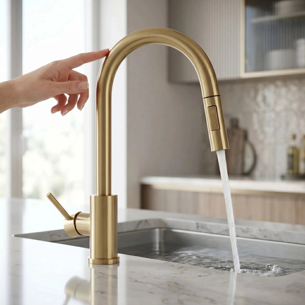 Rubinetto Da Cucina Rea Fresh Touch Brush Gold