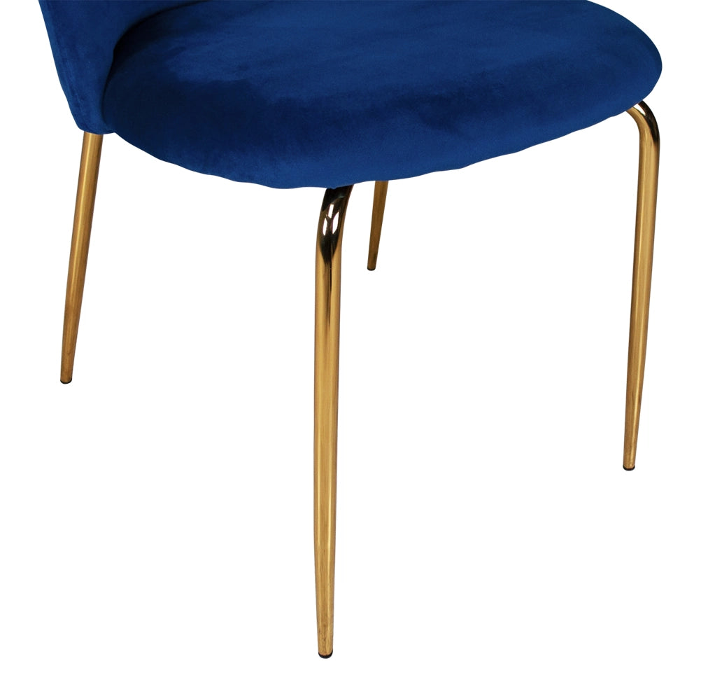 Sedia da pranzo imbottita in velluto blu (2 pz) - Nicole - SD07NIG