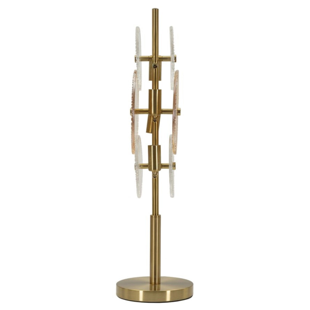 Lampada da Tavolo VKH919, Marrone, Vetro, 20x18x66 cm
