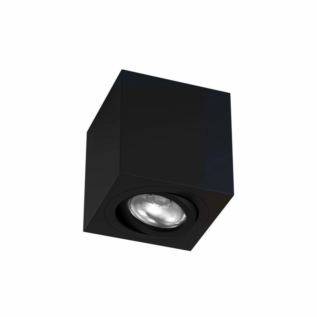 Zio Surface Faretto a soffitto LED orientabile 360 gradi, attacco GU10 50mm, IP20, colore Nero Opaco, forma quadrata - Beneito & Faure
