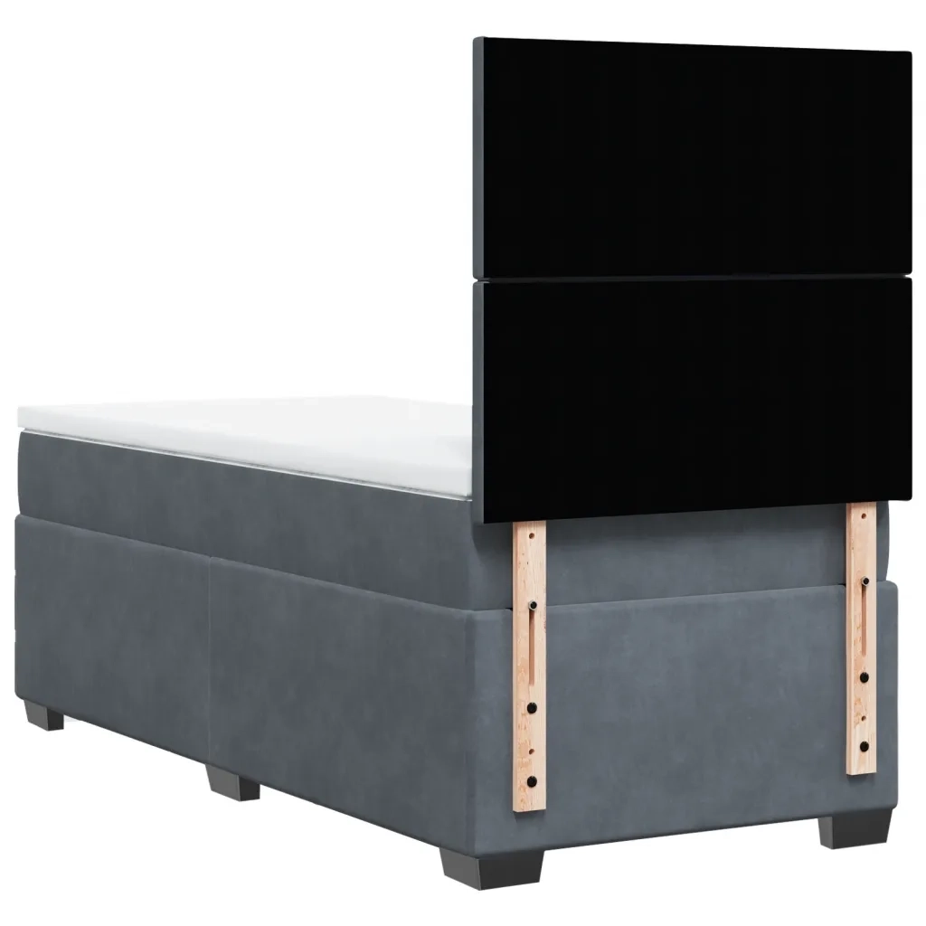 Giroletto a Molle con Materasso Grigio Scuro 100x200 cm Velluto 3290829
