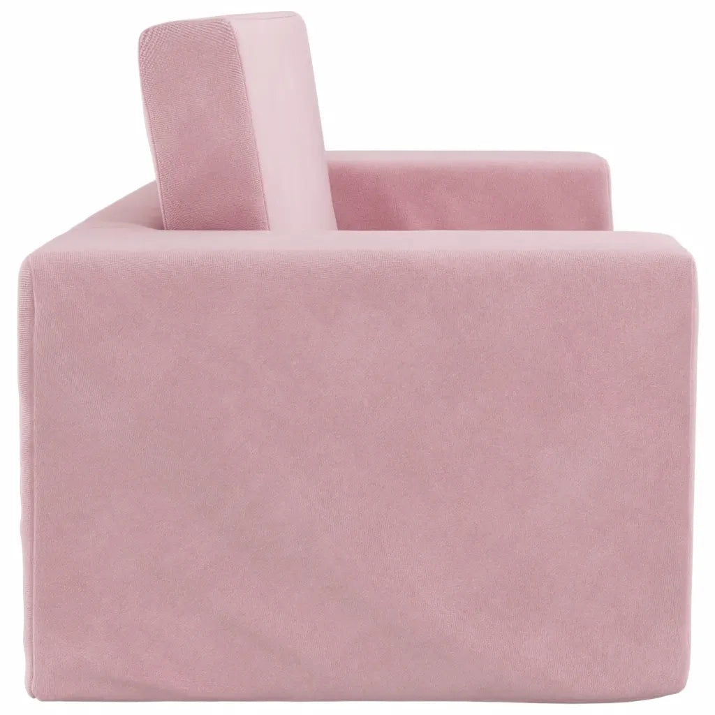 Divano letto | Sof¨¤ letto | Letto singolo per Bambini a 2 Posti Rosa in Morbido Peluche