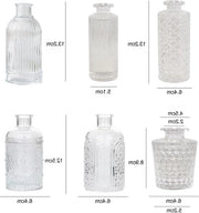 Set di Vasi in Vetro Miniaturale da 6 pezzi per la Decorazione di Tavola - Matrimonio, Vasi a Fiore di Ippocastano, Salotto - Battesimo, Decorazione di Matrimonio