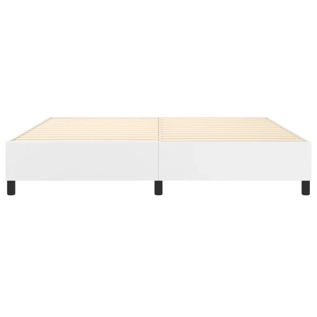 Struttura Letto a Rete a Molle-Giroletto Bianco 200x200 cm in Similpelle 945783