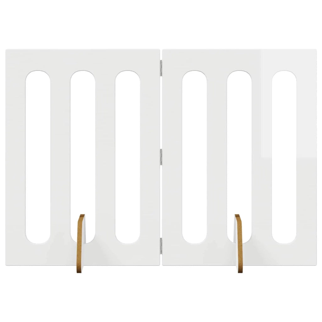 Recinto pieghevole per animali 2 pz Bianco Lucido CFW3410093
