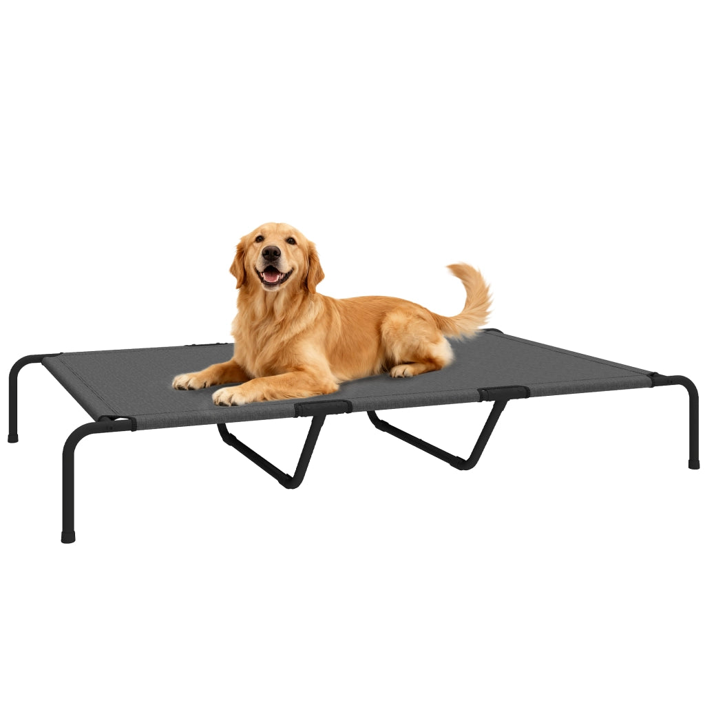 Lettino per Cani da Esterno Rialzato ¨C Xylo ¨C Struttura in Metallo Mesh Lavabile 152x94x23cm Grigio