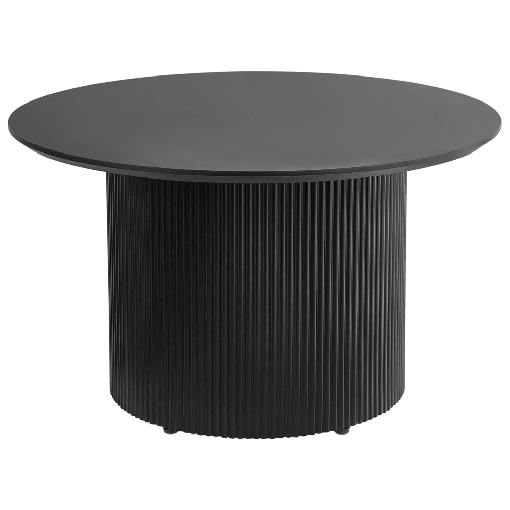 Tavolino da caffè Piano in MDF nero Base in metallo ø 50 cm Design moderno Soggiorno
