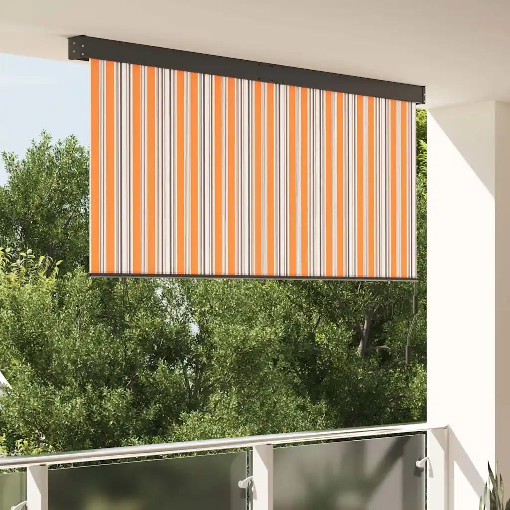 vidaXL Tenda a Rullo Esterna Striped Giallo e blu 200 x 250 cm Tessuto