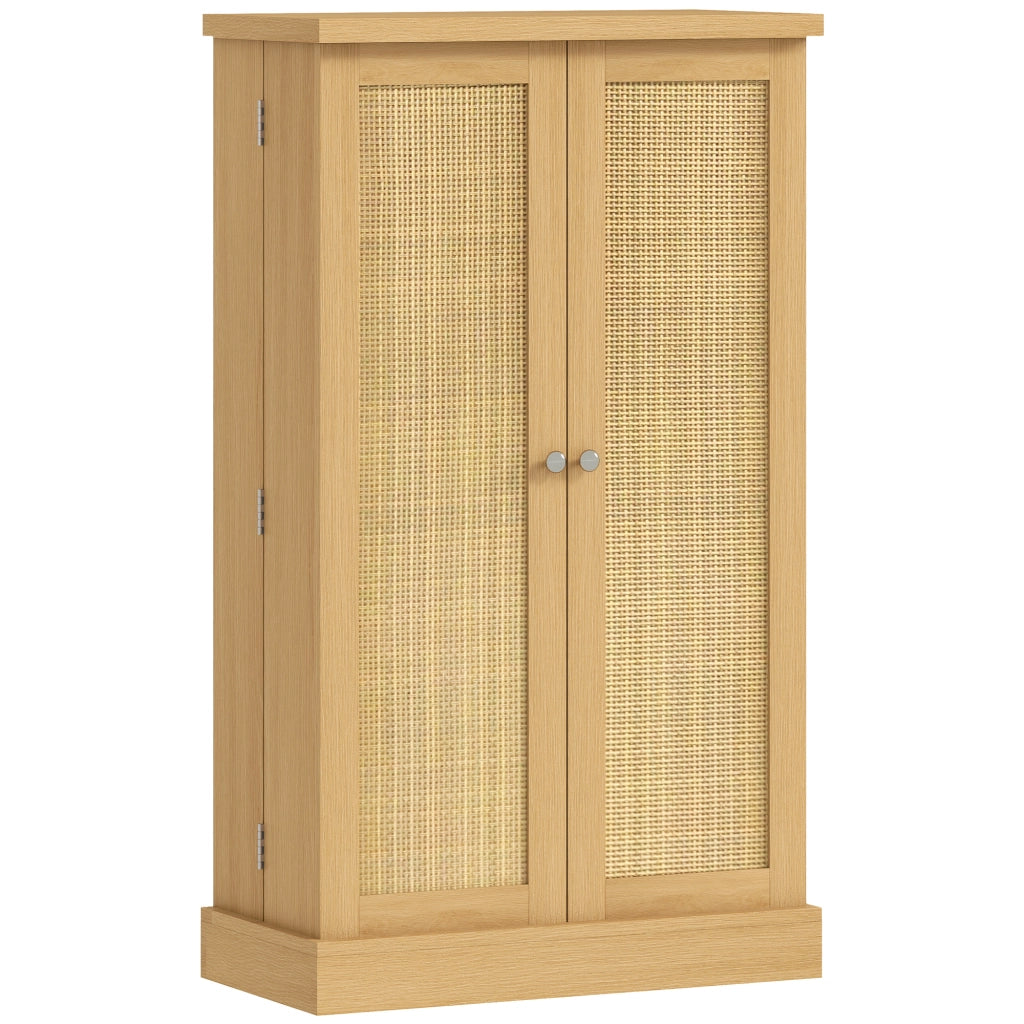 Armadio da cucina in rattan con 5 ripiani, 12 vani spezie e ripiani regolabili - Minimal - Naturale 104 cm