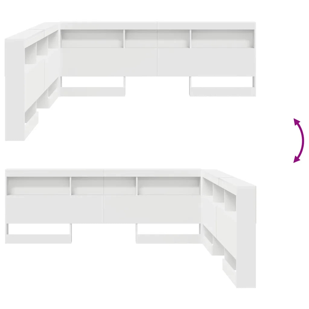 Testata contenitore Bianco 200 cm Legno multistrato 3335469