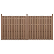 Recinzione in WPC per Giardino Staccionata a Doppia Faccia Steccato Alto 185 cm Lungo 376 cm Marrone NEU.HOLZ