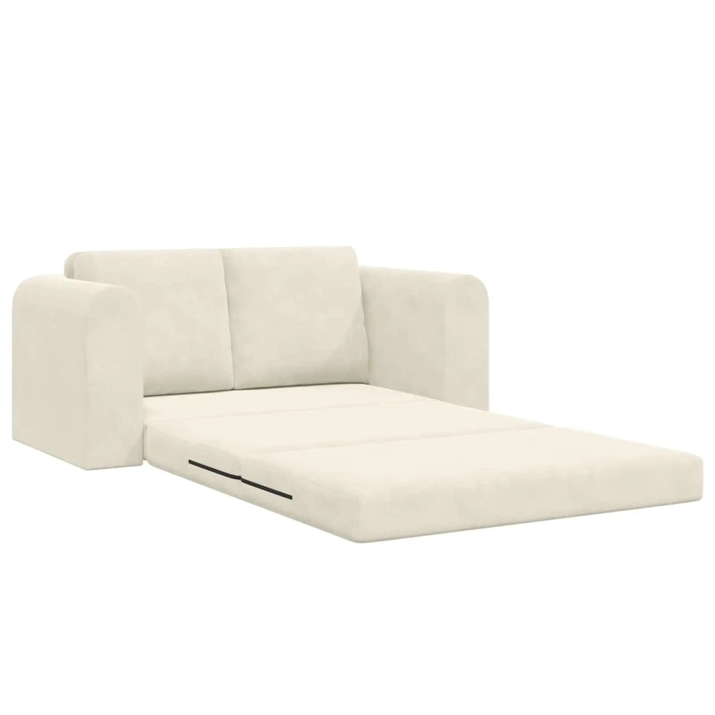 Divano letto | Sof¨¤ letto | Letto singolo Crema 148 x 71 x 83 cm Velluto