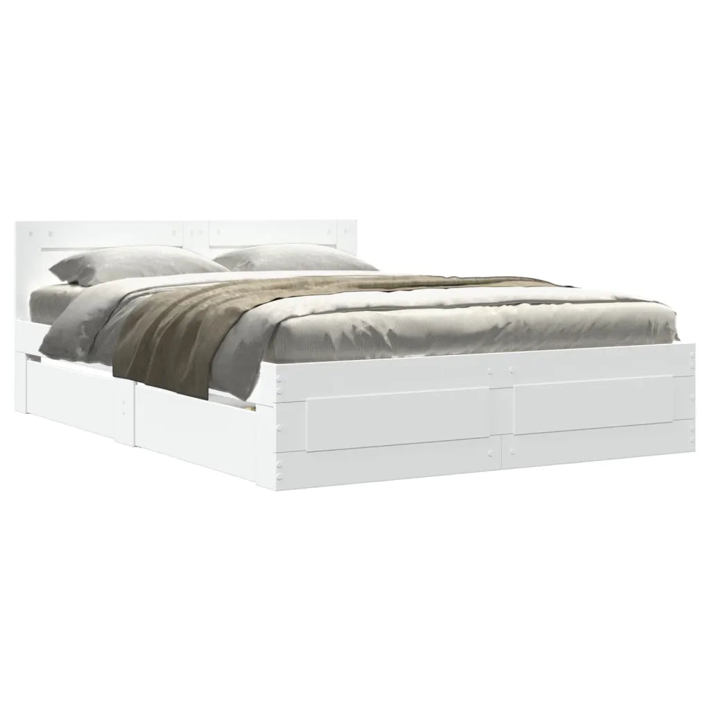 Giroletto con Testiera senza Materasso-Struttura Letto Bianco 120x200 cm 144536