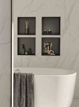 Nicchia da parete incassata 32x10x32H cm in acciaio inox AISI 304 Gedy serie GUEST - Satinato