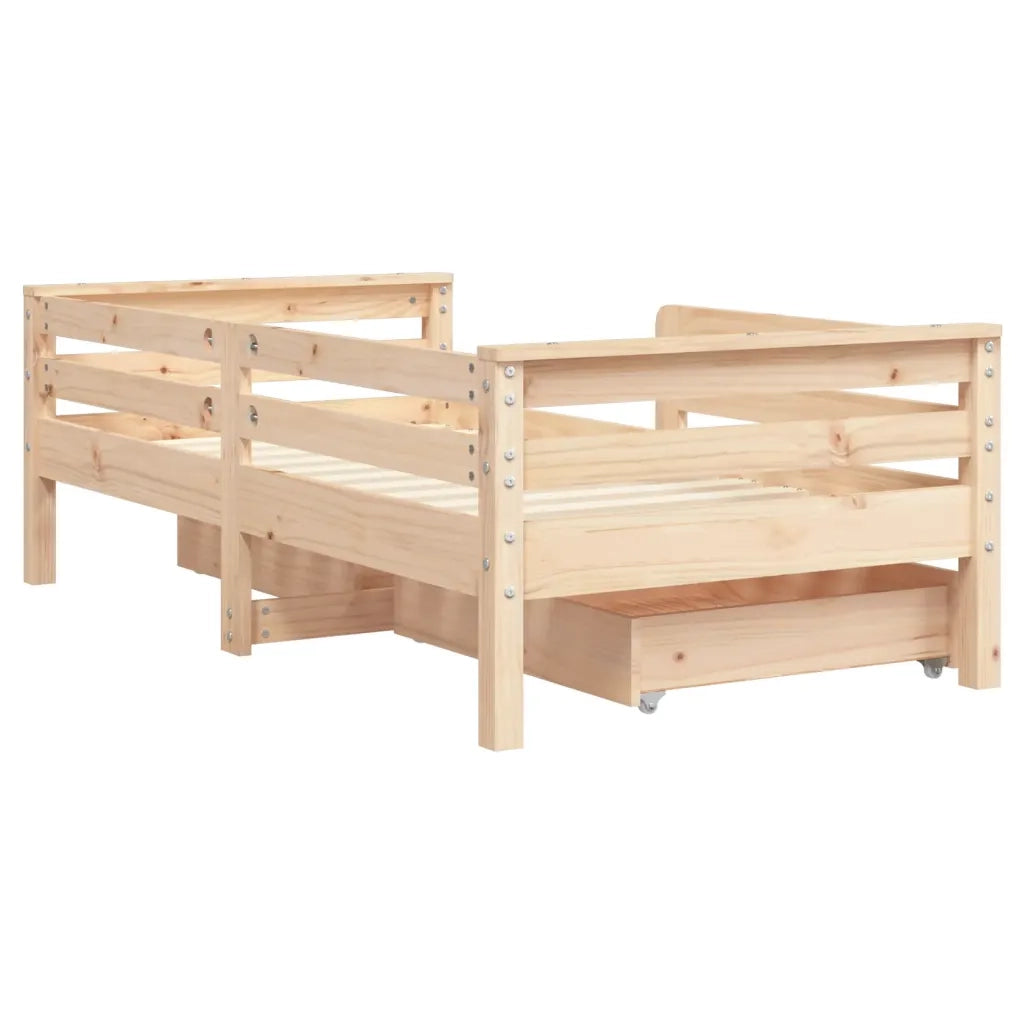 Giroletto Bambini | Letto Infantile | Lettino con Cassetti 70x140 cm Legno Massello di Pino