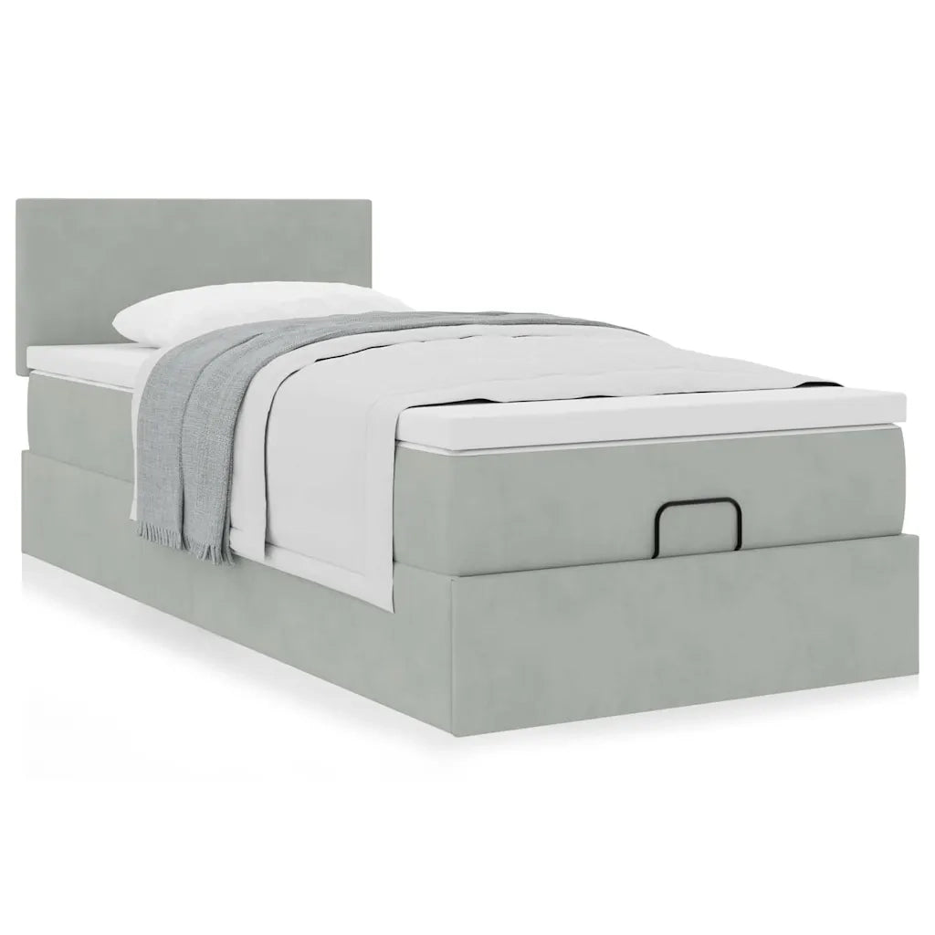 Struttura Letto Pouf con Materasso 100x200 cm Velluto 3311681