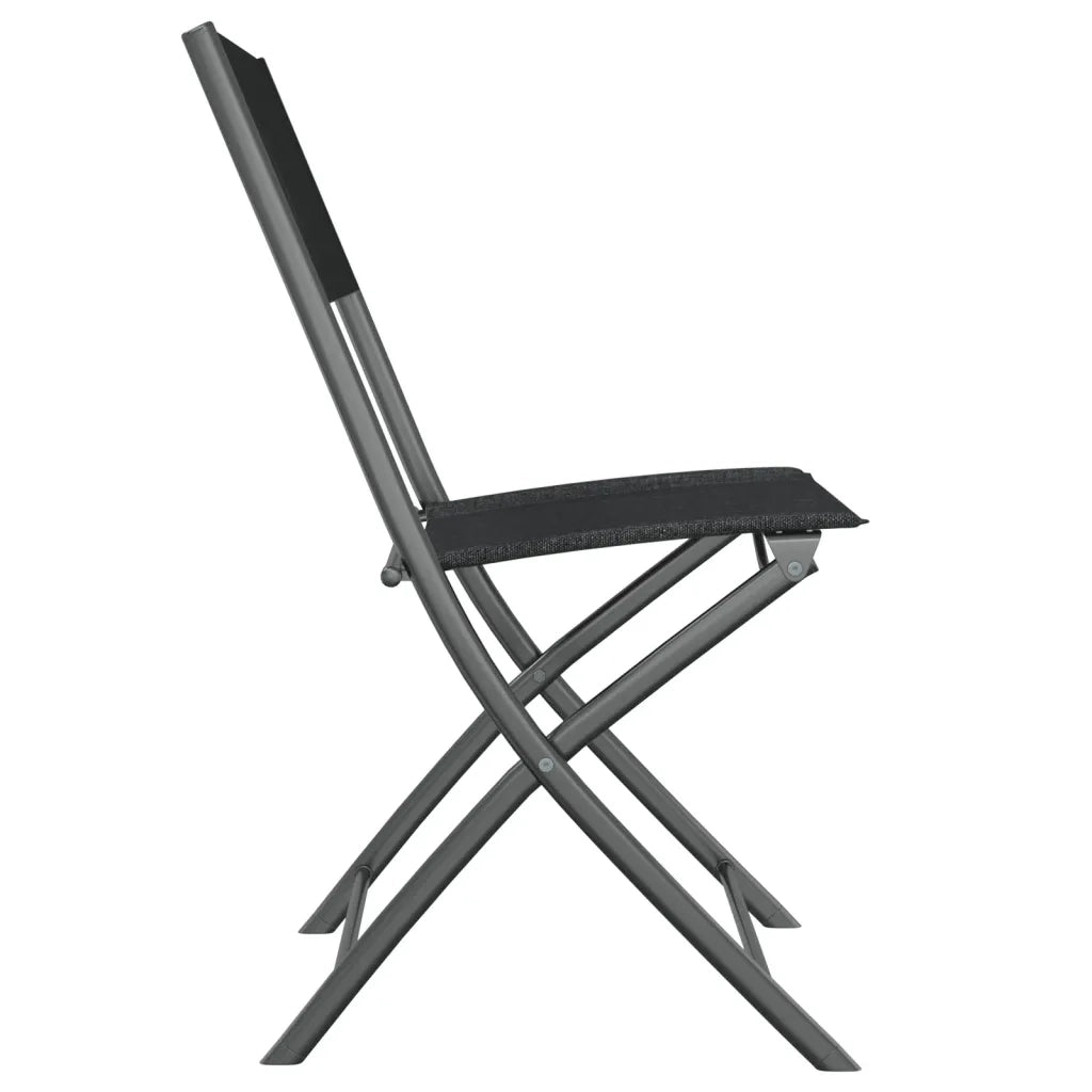 Set da Pranzo da Giardino 3 pz | Set Salotto da Giardino in Acciaio Nero