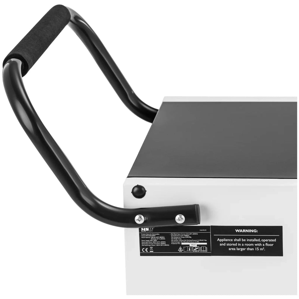 Deumidificatore professionale 138 litri / 24 ore 70-100 m² 1129 m³/h con maniglia in acciaio bianco 14_0008876