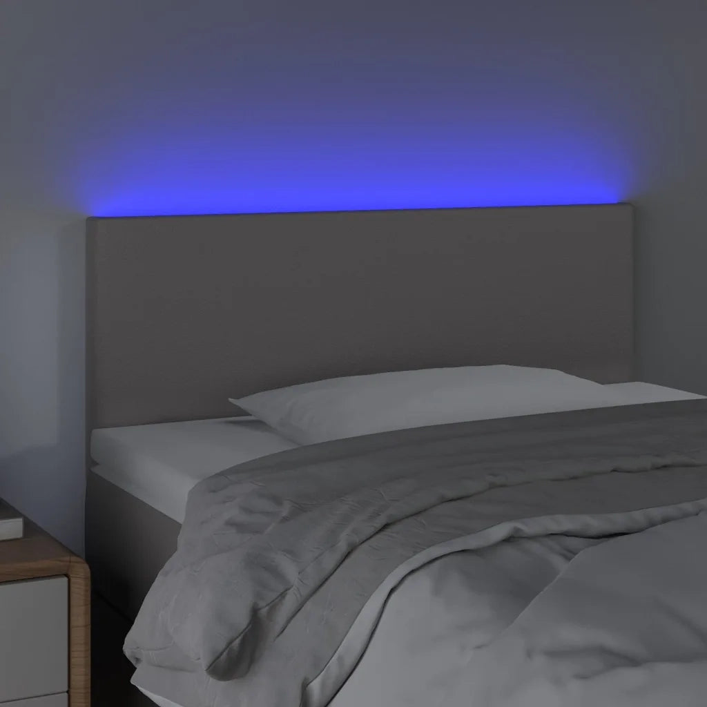 Testiera Grigia a LED 80x5x78/88 cm in Similpelle