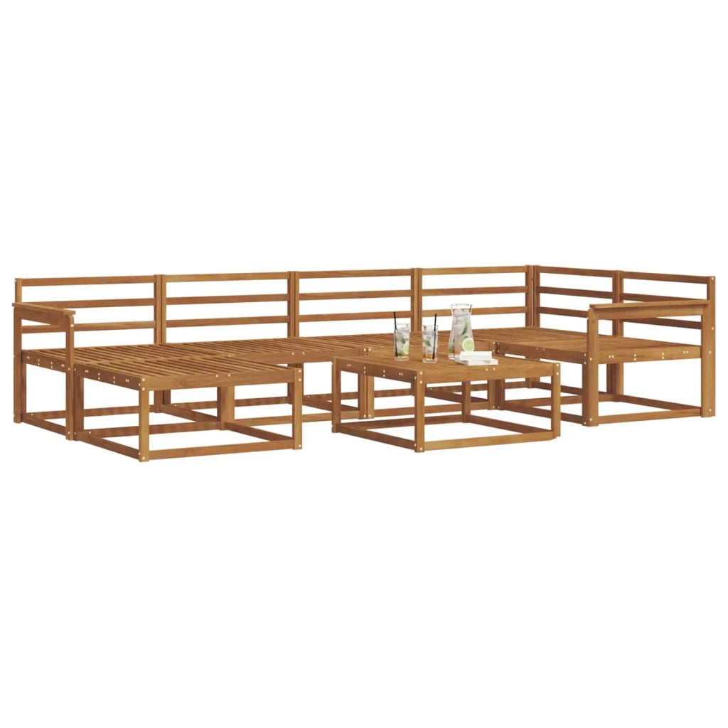 Set di divani da esterno 7 pcs Naturale