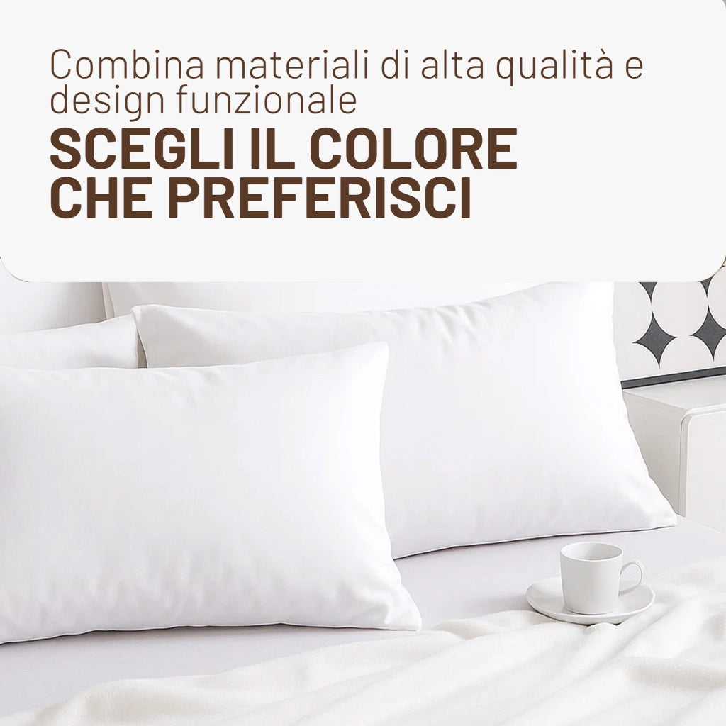 Set 4 Federe Cuscini Letto 50x80 Cotone 100%, 2x Coppie Fodere con chiusura a Busta