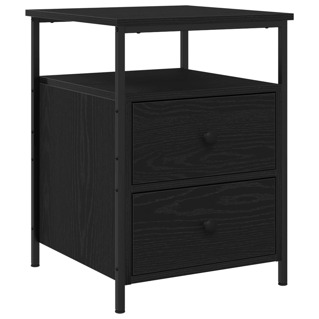 Comodini 2 pcs Nero Rovere 44x45x60 cm Legno ingegnerizzato
