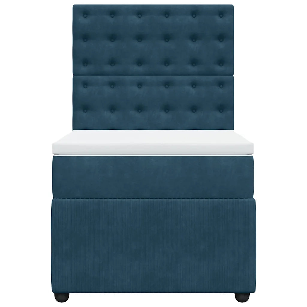 Giroletto a Molle con Materasso Blu 100x200 cm in Velluto 3294578