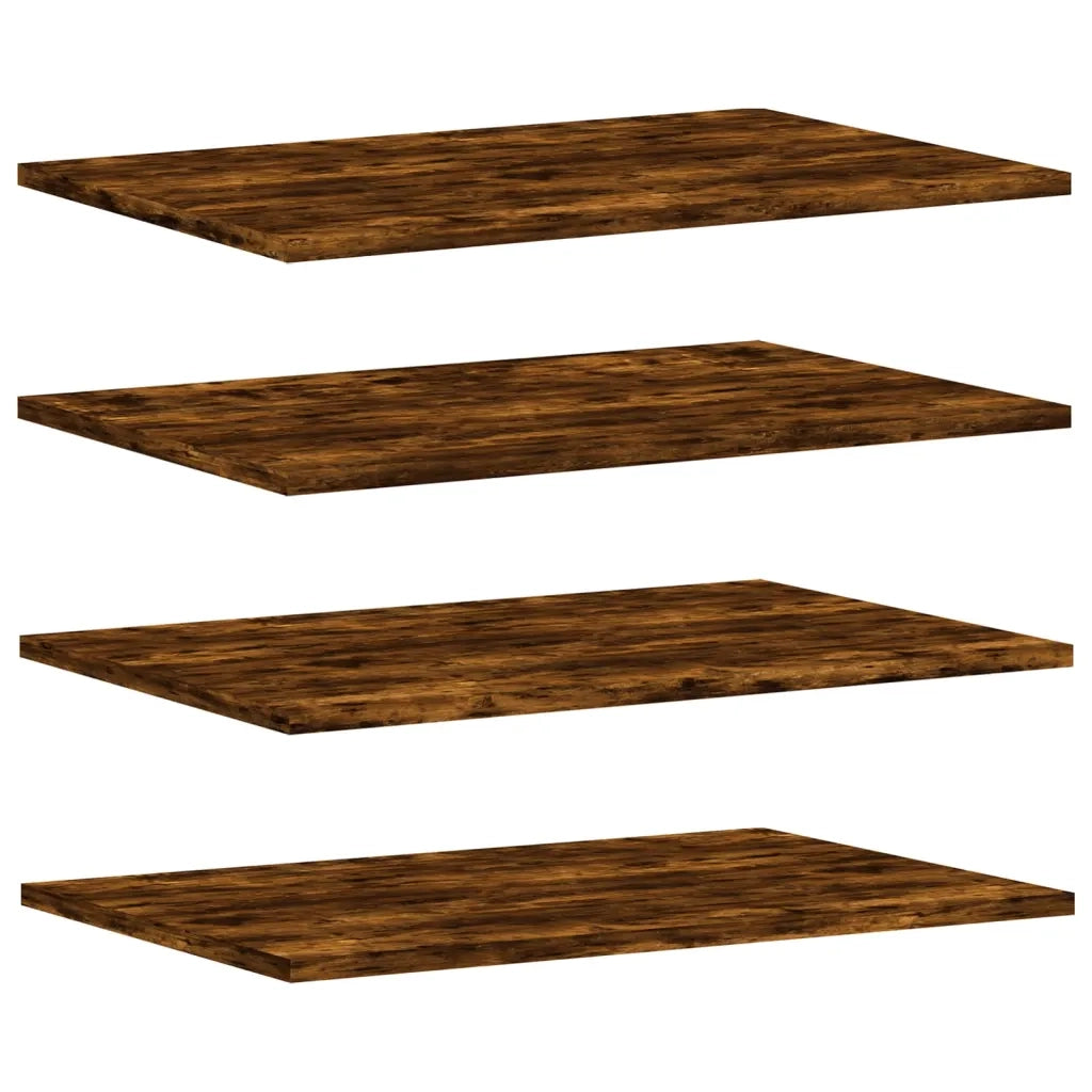 Mensole Parete 4pz Rovere Fumo 60x40x1,5 cm Legno Multistrato 838243