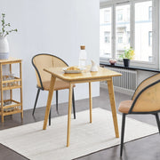 Tavolo da Sala Pranzo 'Närpes' con Piano Quadrato a 2 Posti di Seduta - Bambù - color Naturale [en.casa]