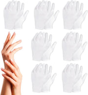 Set di 7 paia guanti di cotone bianchi idratanti per eczema e mani secche - Ideali per spa la notte e guanti da lavoro