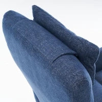 Poltrona relax reclinabile con base girevole e schienale regolabile, 67x80.5x110 cm, Blu