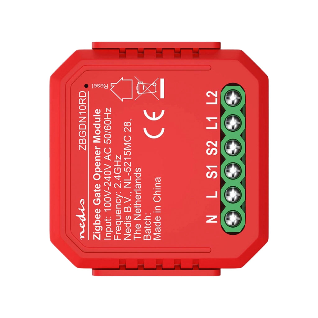 Interruttore Connesso Zigbee 3.0 2.5W per Apriporta da Garage Rosso Nedis