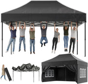 Gazebo 3 x 4.5 impermeabile, stabile, ripido, gazebo pieghevole con pareti laterali, protezione UV 50+, tenda per feste, altezza regolabile, gazebo per giardini, cortili, campeggi