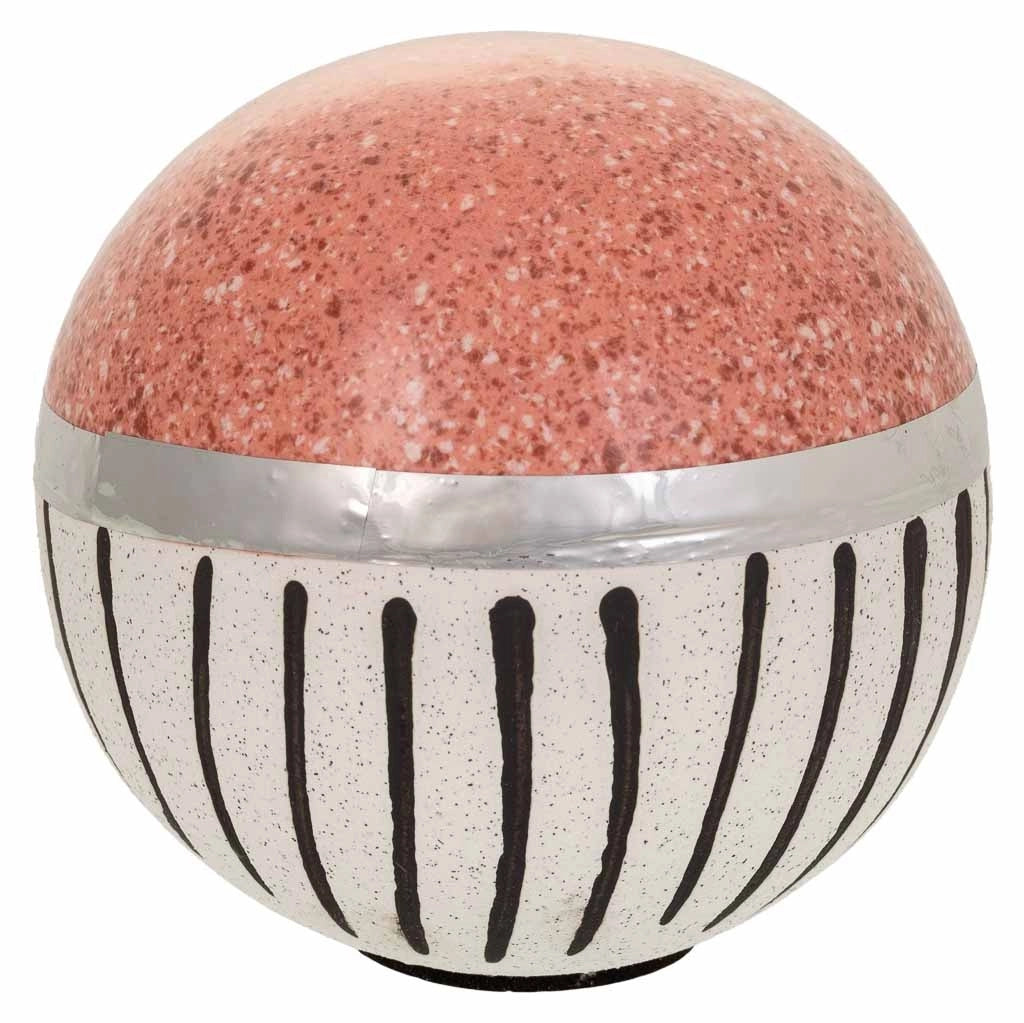 Sfera decorativa in ceramica argento 10,5x10,5x10,5h