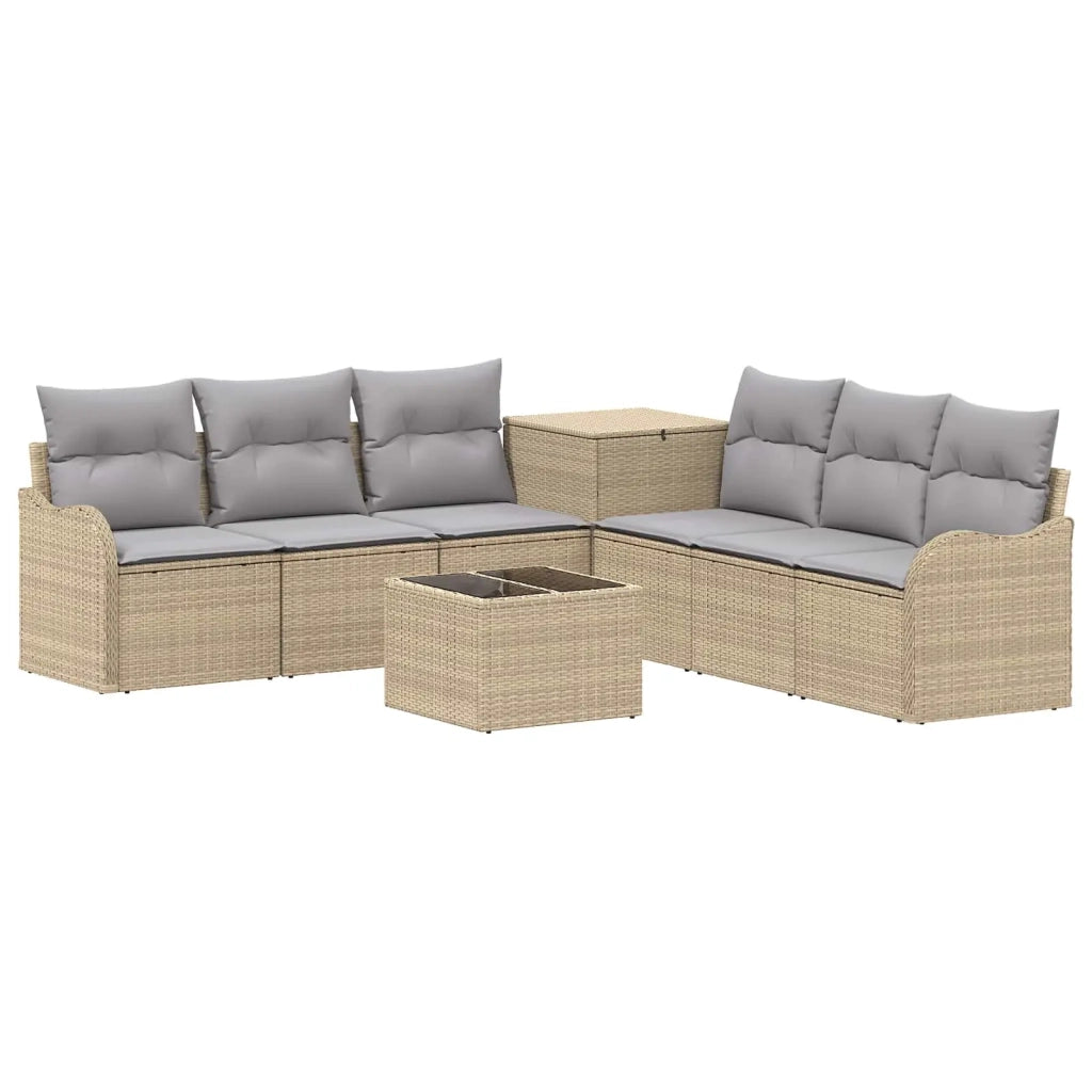 Set di divani 8 pz Beige e Grigio Chiaro 3448069