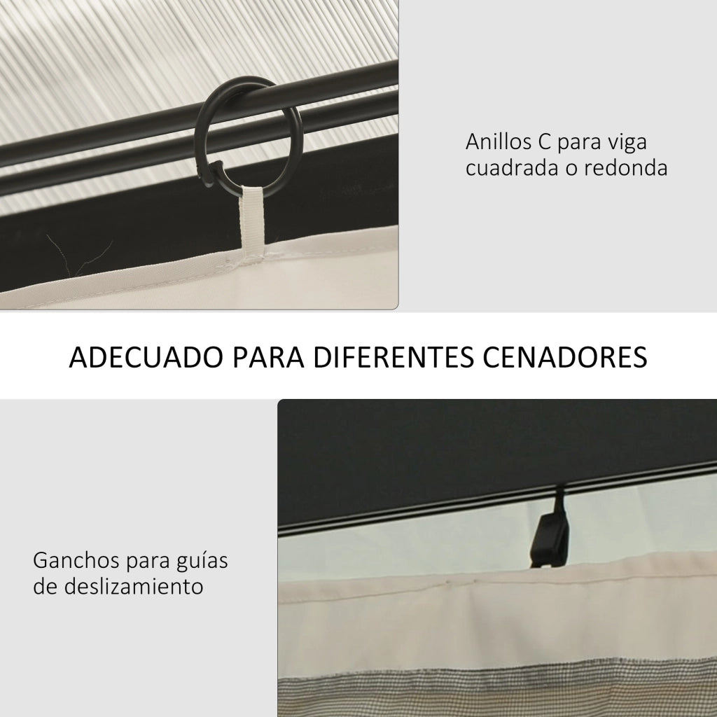 Pareti laterali per gazebo pergola ¨C zephmum ¨C 4 pezzi beige