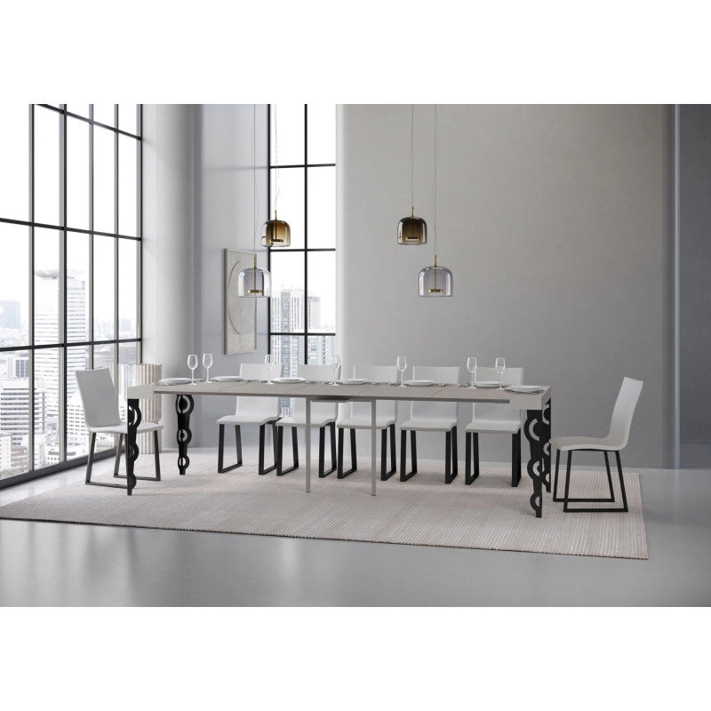 Consolle allungabile 90x40/300 cm Karamay telaio Antracite - Cashmere