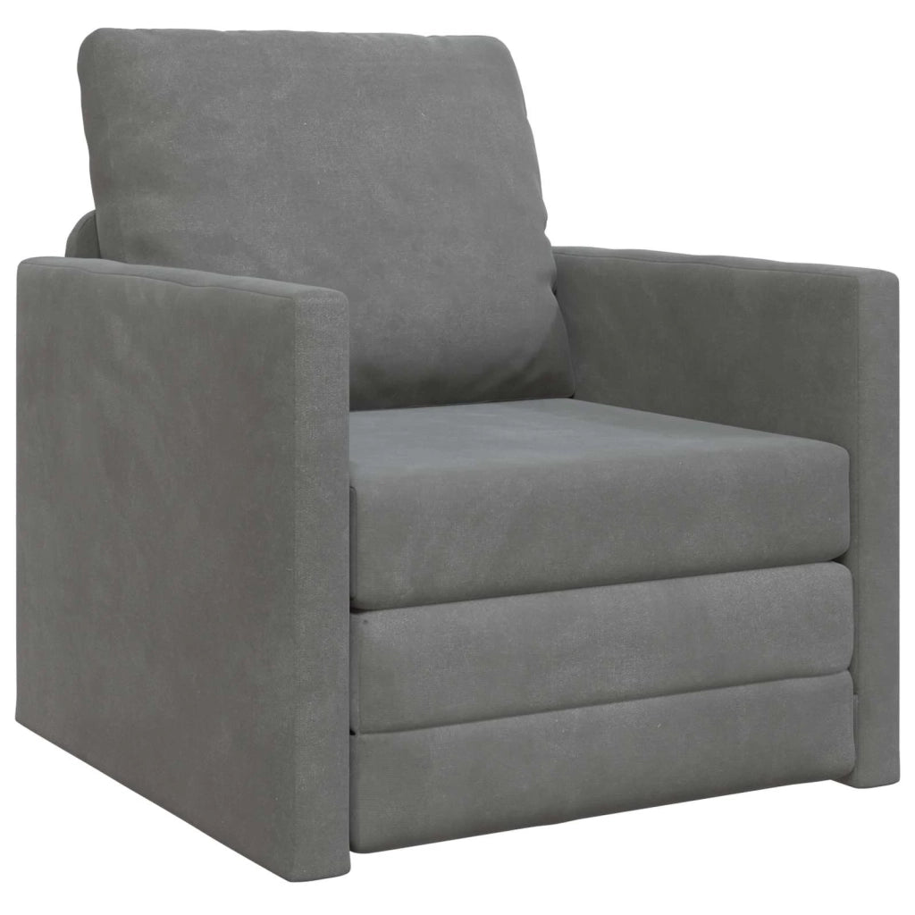 Divano letto Grigio scuro 74 x 77 x 81 cm Velluto 4106613