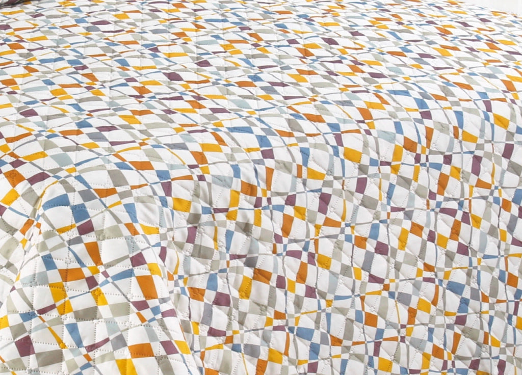 Copriletto Trapuntato Quilt Estivo Piumino 100gr/mq Disegno Pinsonic Happy - 1 Piazza e Mezza - Happy