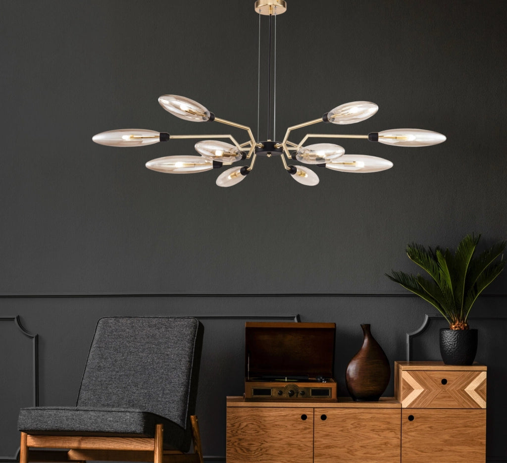 Lampada pendente Modern in Metallo Ventura Opaco Oro