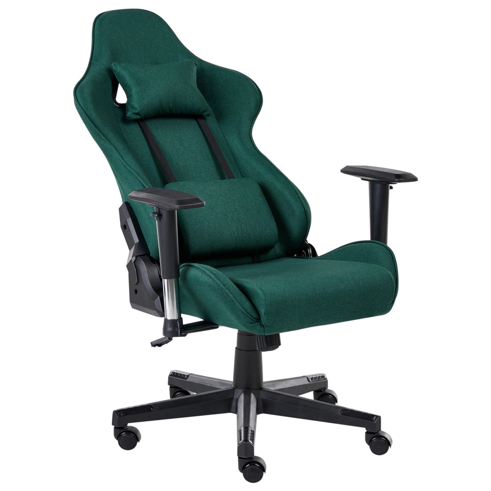 Sedia da ufficio ergonomica in tessuto con braccioli regolabili di colore verde poltrona gaming stile moderno