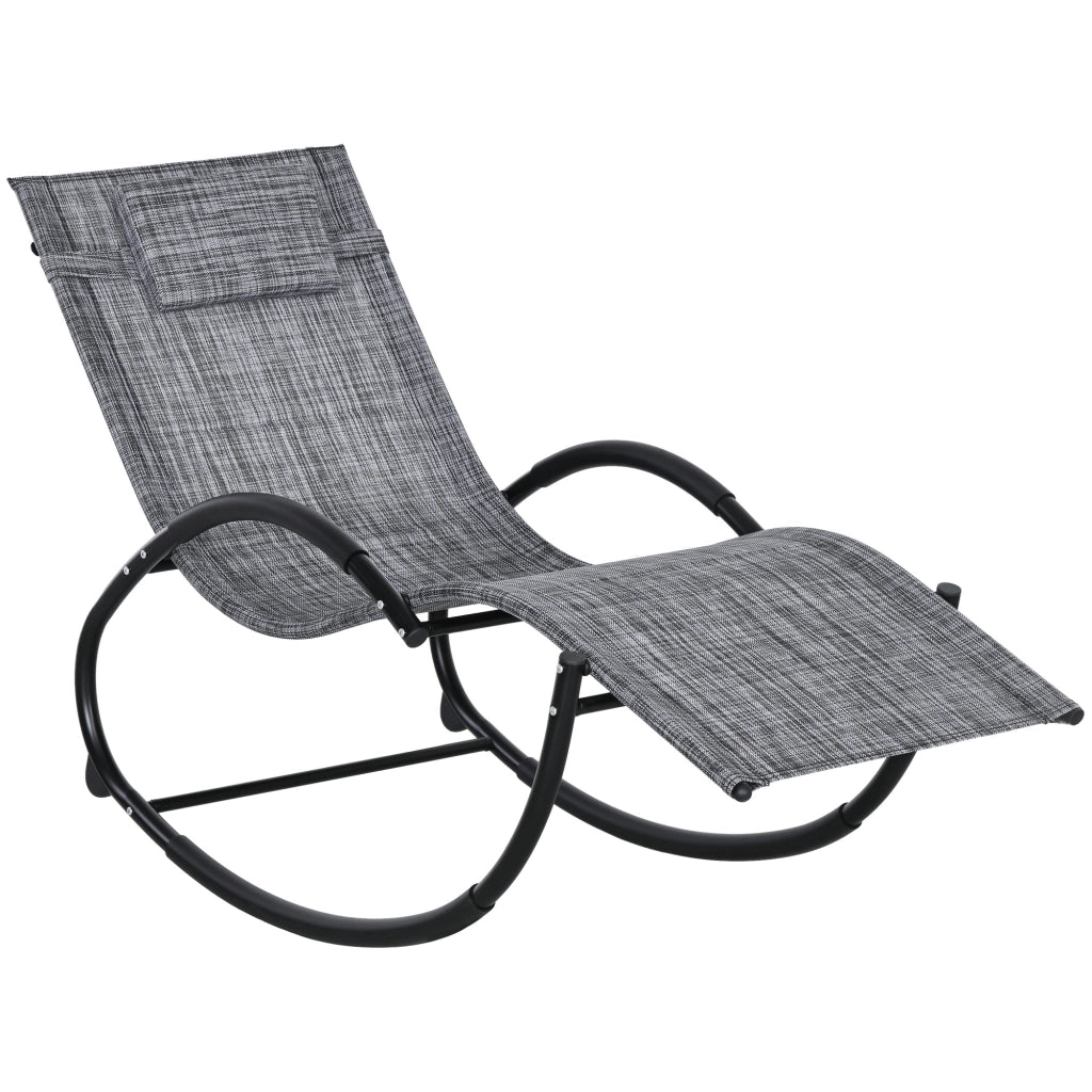 Sedia a dondolo da giardino ¨C zephmum ¨C Grigio, 155x61x88 cm