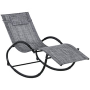 Sedia a dondolo da giardino ¨C zephmum ¨C Grigio, 155x61x88 cm
