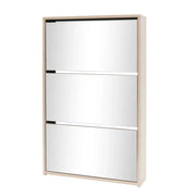 Scarpiera con 3 ripiani e specchio 63 x 17 x 102,5 cm rovere marrone 02_0043384