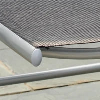 Sedia da Giardino Pieghevole in Alluminio e Texteline Schienale Regolabile a 7 Livelli, Nero 65x55x85-105cm