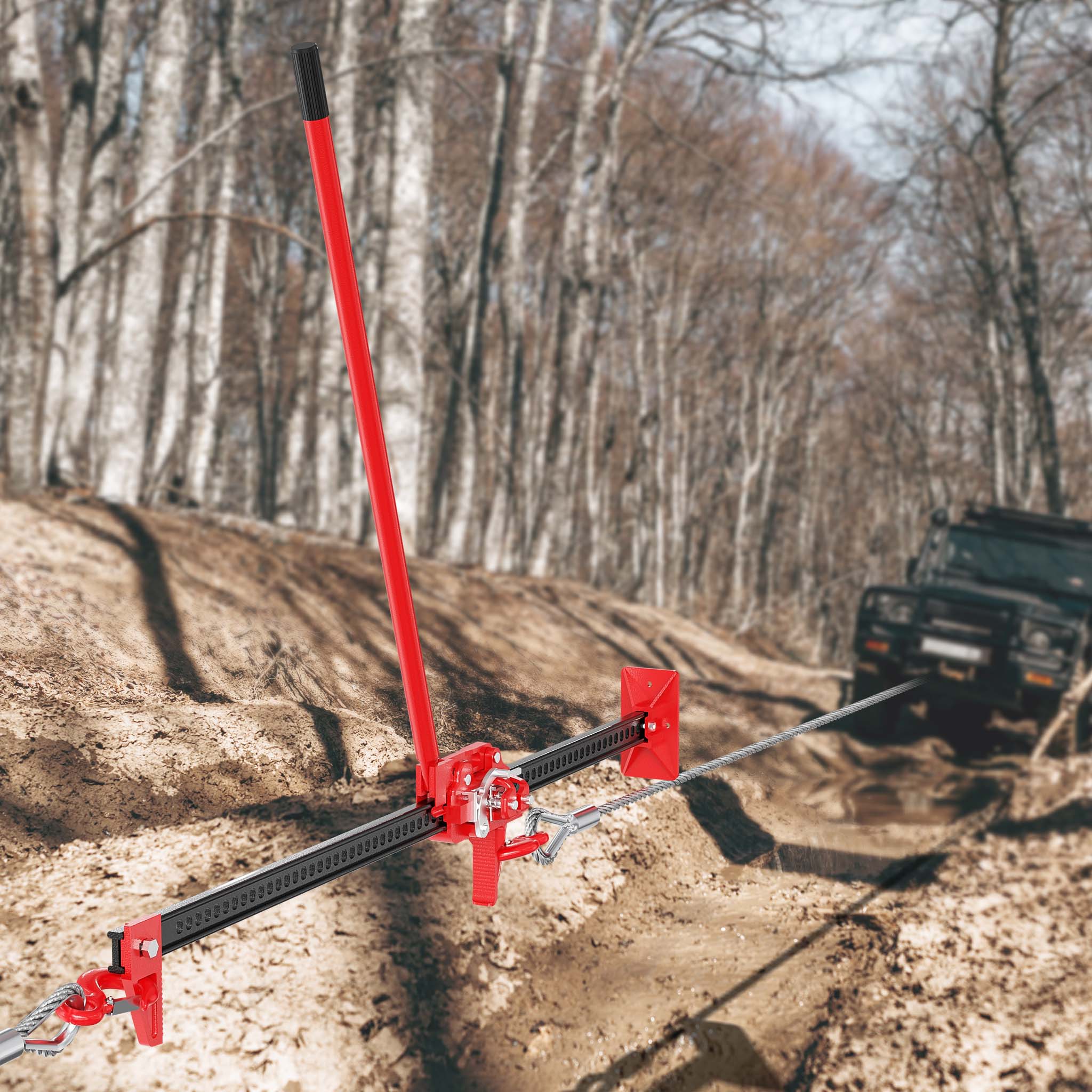 Binda meccanica 60" per fuoristrada e quad 150 cm max 3000 kg Sollevatore cric